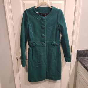 Emerald Green Banana Republic Wool Blend Coat size Small